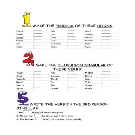 3 person singular present simple | DOCX