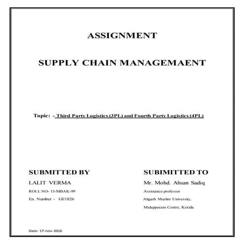 THIRD PARTY LOGISTICS 