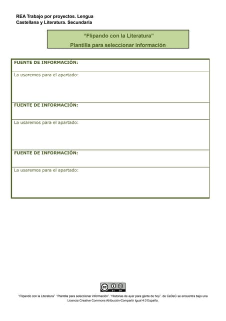 Plantilla para seleccionar información