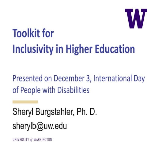 Toolkit for Inclusivity in Higher Education