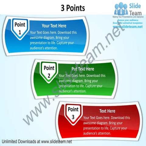 3 points powerpoint slides presentation diagrams templates