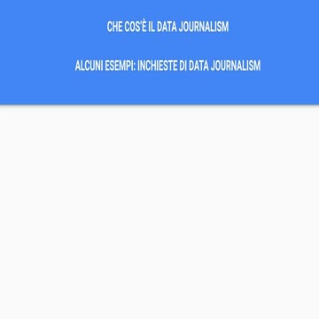 data journalism che cos'è 