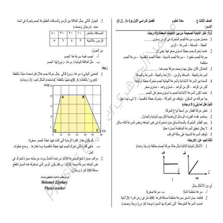 مراجعة علوم  وحدة 1 دروس 1و2و3 الصف 3ع