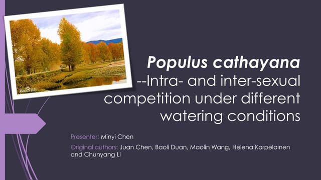 Presentation of Selected Reading Plant Biology Paper 
