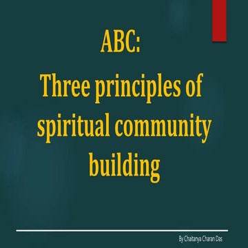 3 principles for spiritual community building | PPTX
