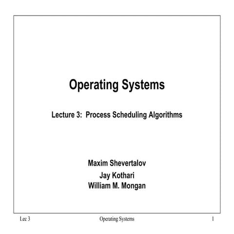Process Scheduling Algorithms for Operating Systems | PPT