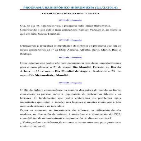 3º programa conmemoracións