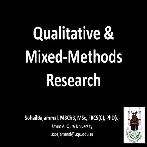Qualitative & Mixed Methods Research | PPTX