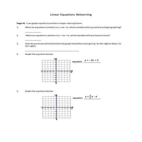 3r  linear equations relearning