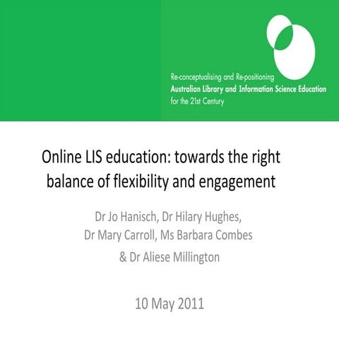 Online LIS education: towards the right balance of flexibility and engagement