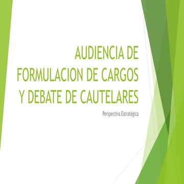 3ra Sesion. LA AUDIENCIA DE FORMULACION DE CARGOS Y DEBATE DE ...