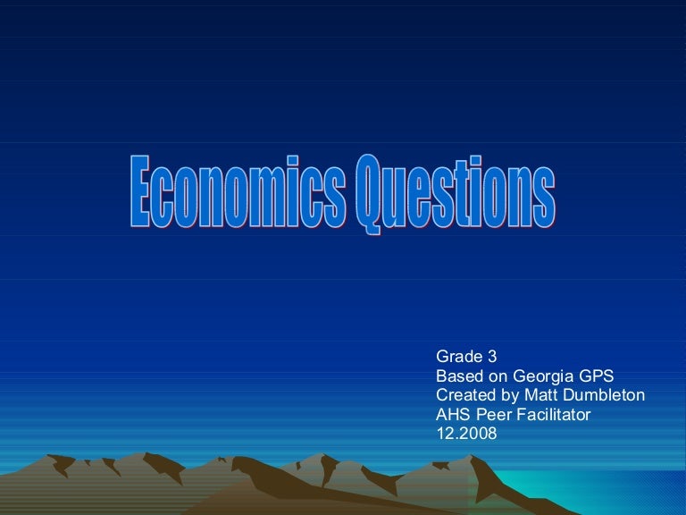 3rd Grade Economics Quiz 1