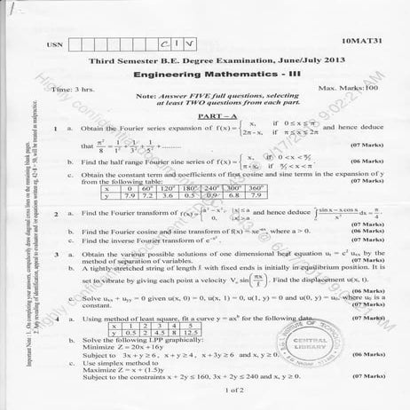 2013-June 3rd Semester Civil Engineering Question Papers