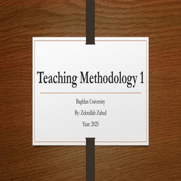Teaching methodology for university students