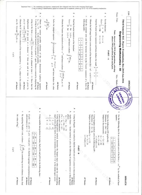 3rd Semester Computer Science and Engineering (ACU-2022) Question ...