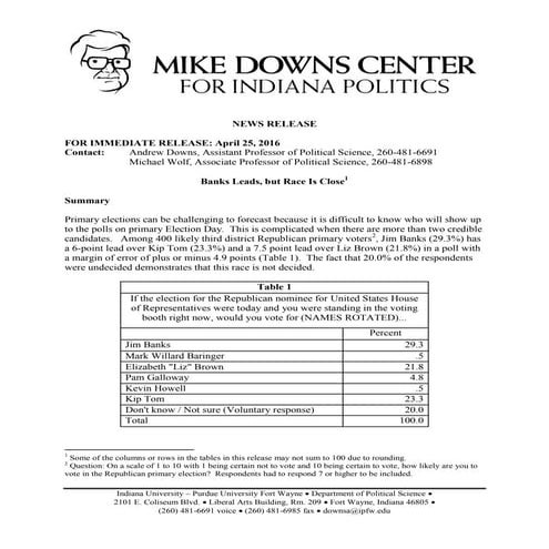 Third District Political poll