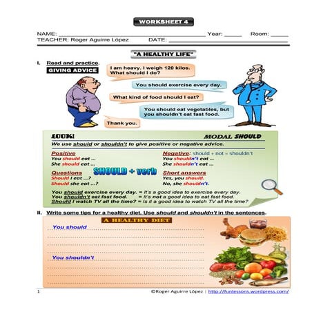 Worksheet 04: Should - Shouldn't | PDF