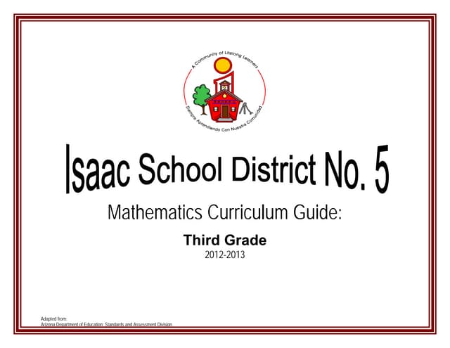 3rd Grade Mathematics Curriculum Guide Cover