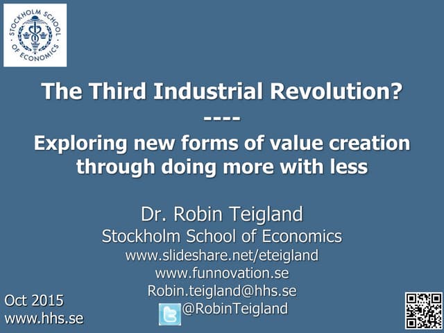 Doing More with Less: Third Industrial Revolution
