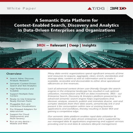 3RDi Platform for Enterprise Search, Discovery & Analytics