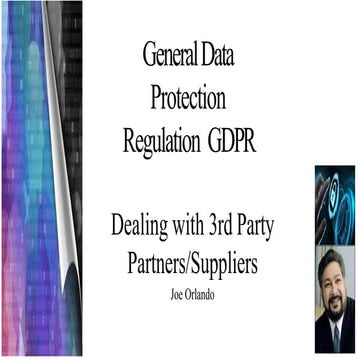3rd party considerations Under GDPR and Privacy Laws