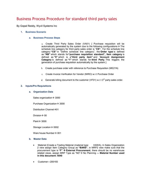 SAP SD third party process | PPT