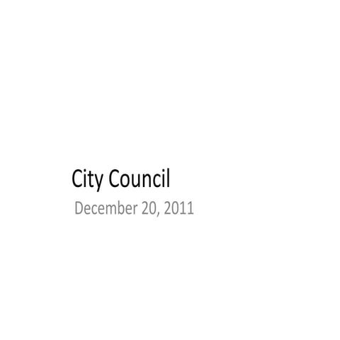 City Council December 20, 2011 Downtown San Angelo Inc. 3rd Quarter City Report