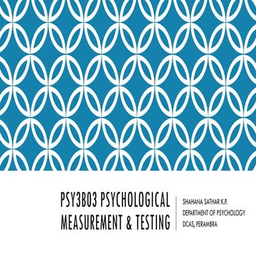 3rd sem BSc Psychology- Psychological measurement & testing module 1 