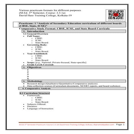 3rd  sem Practicum Format 2.3.1a. Pramod Kumar Yadav