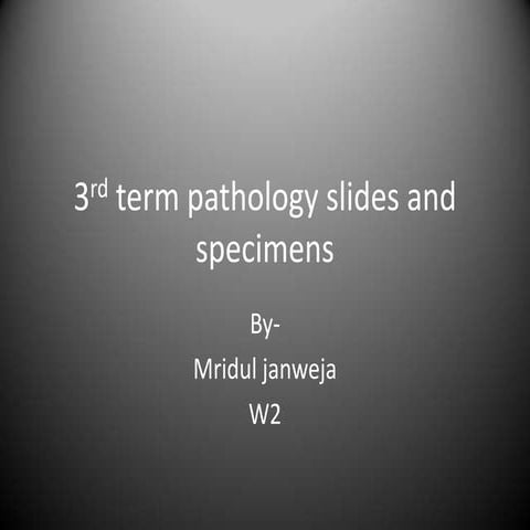 3rd term pathology practicals