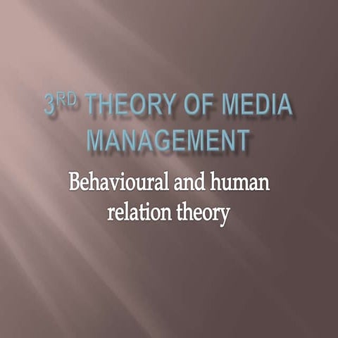 3rd theory of media management
