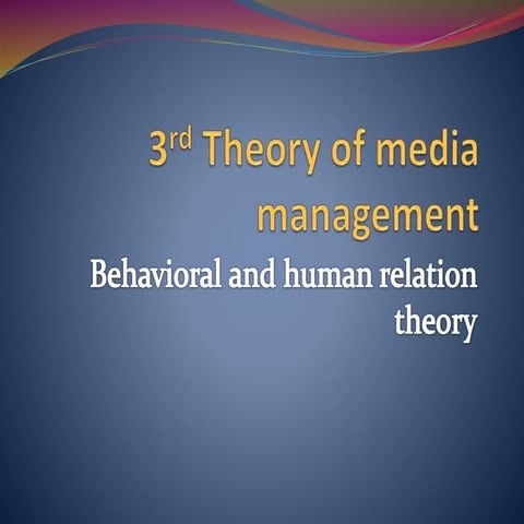 3rd theory of media management