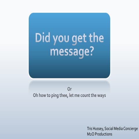 Third Tuesday Vancouver: Did you get the message?