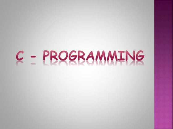C programming language for beginners 