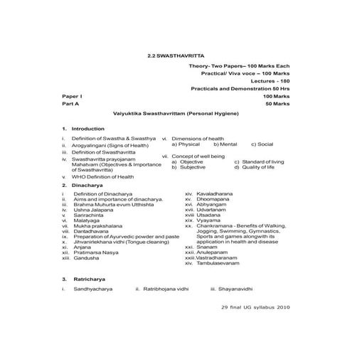 3rd year syllabus for bams students