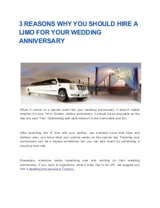 3 reasons why you should hire a limo for your wedding anniversary