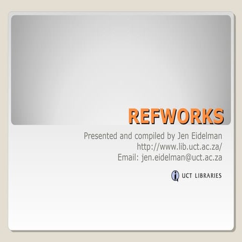 RefWorks 2.0 importing text files