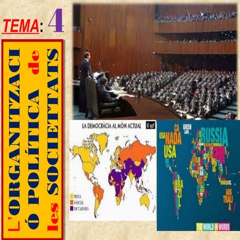 3r eso  tema 4- lL'ORGANITZACIÓ POLÍTICA DE LES SOCIETATS