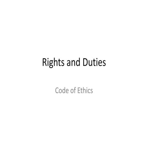 Rights and Duties