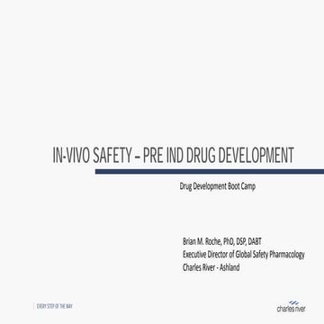 In-Vivo Safety - Pre Ind Drug Development