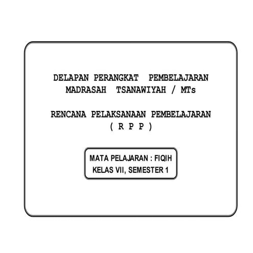 3) RPP Fiqh kelas vii adzan dan iqamah