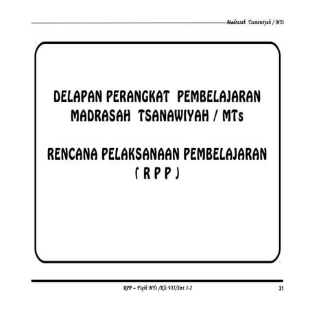 RPP Fiqh Kelas VII Semester 1 & 2