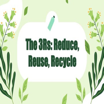 A Presentation on 3R (Reduce, Recycle, Reuse) | PPTX