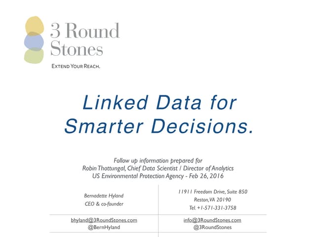 Brief on Linked Data at U.S. EPA to Chief Data Scientist