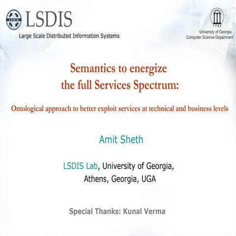 Semantics to energize  the full Services Spectrum: Ontological approach to be...