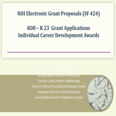 Writing the NIH K Award (SF 424): K08-K23 Applications & Individual CDAs