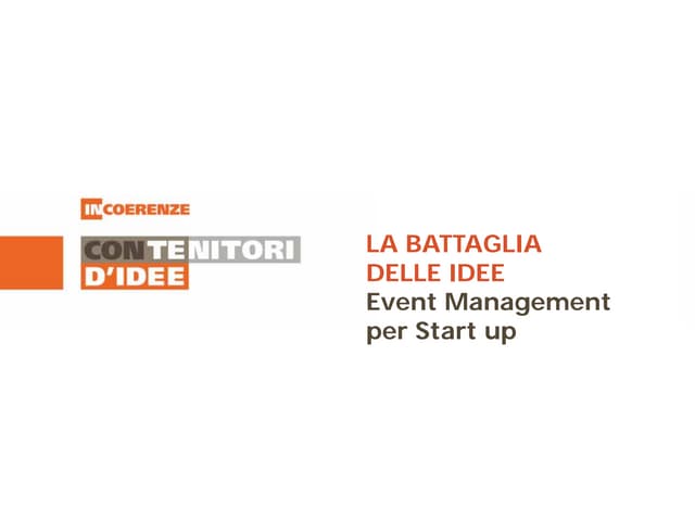 Event Management per startup.