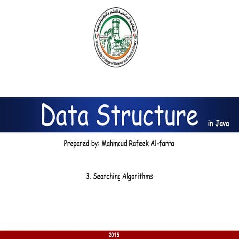 3 searching algorithms in Java | PPT