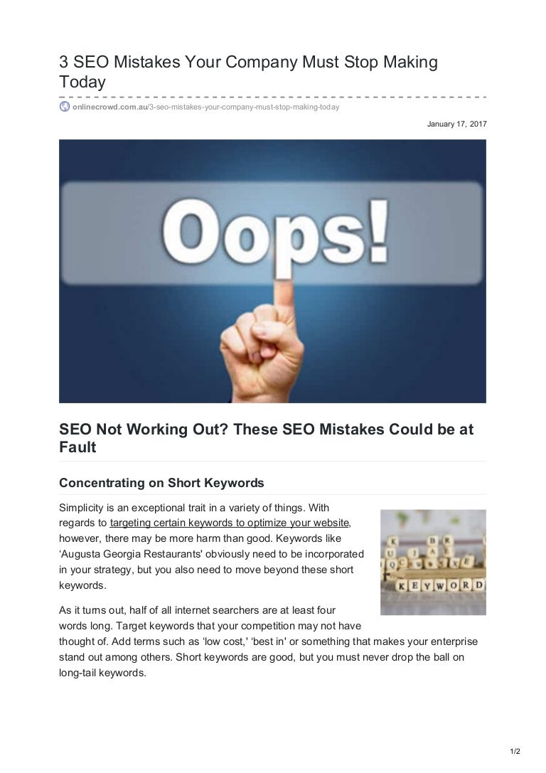 3 Seo Mistakes Your Company Must Stop Making Today