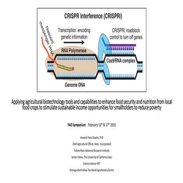 Applying agricultural biotechnology tools and capabilities to enhance food se...